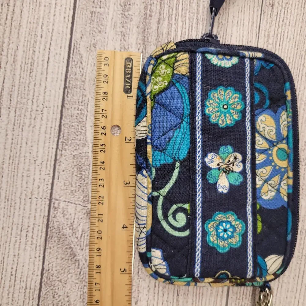 Vera Bradley Mod Floral Blue Small Wristlet, EUC